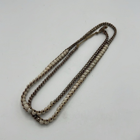 BEIGE NECKLACE or WRAP BRACELET - Picture 6 of 7